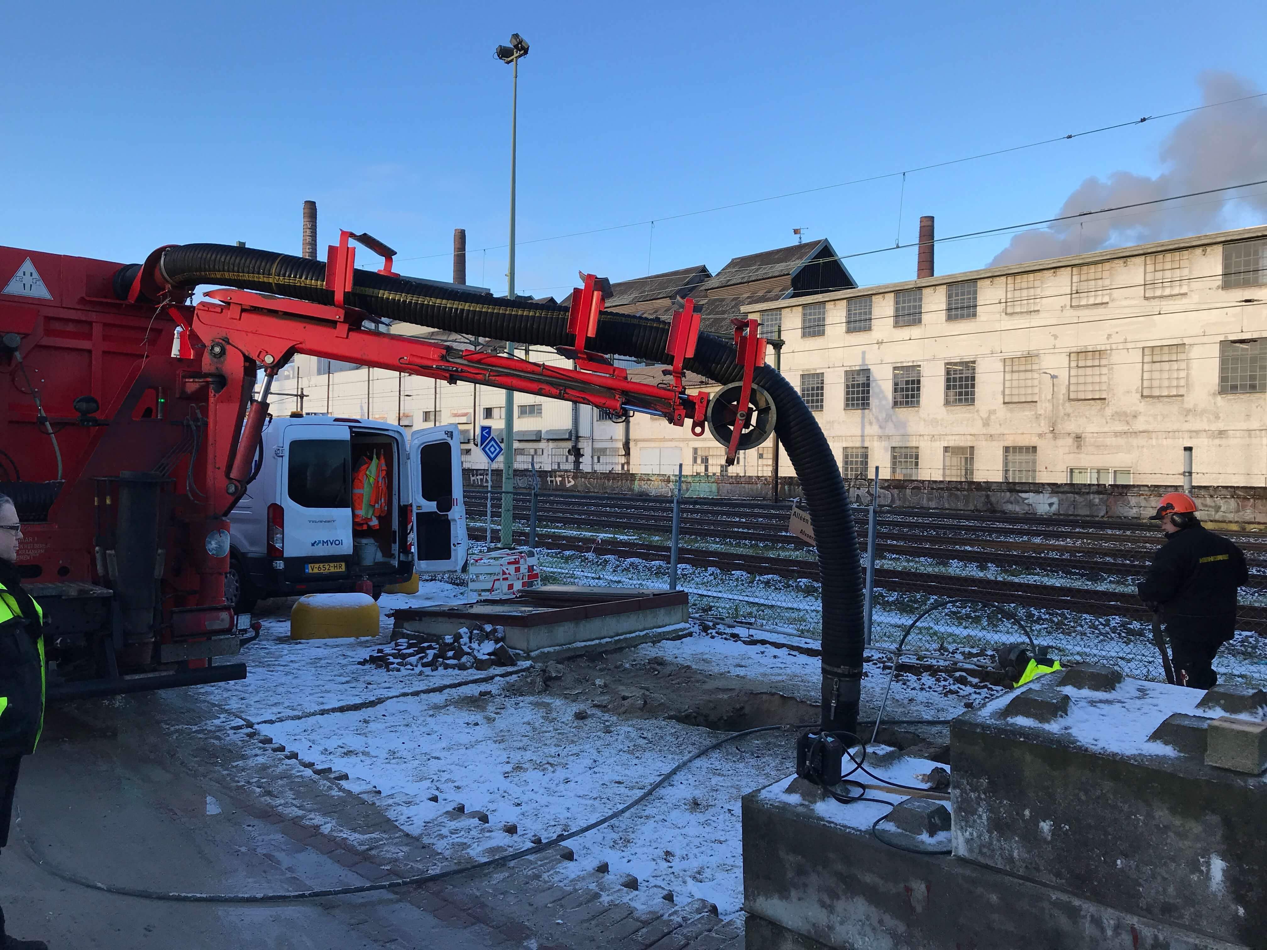 Grondzuigen Onder Winterse Omstandigheden